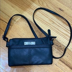 Black and silver crossbody bag